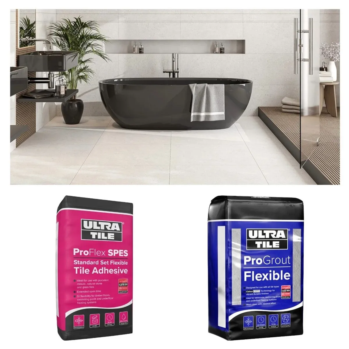 Bathshack Silver Star Tile Bundle Deal - Concrete