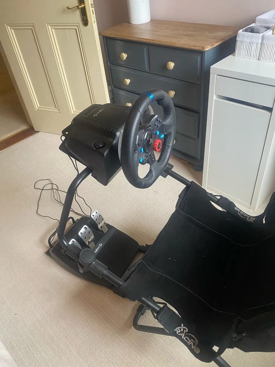 Logitech steering wheel and pedal with Chair - Image 1