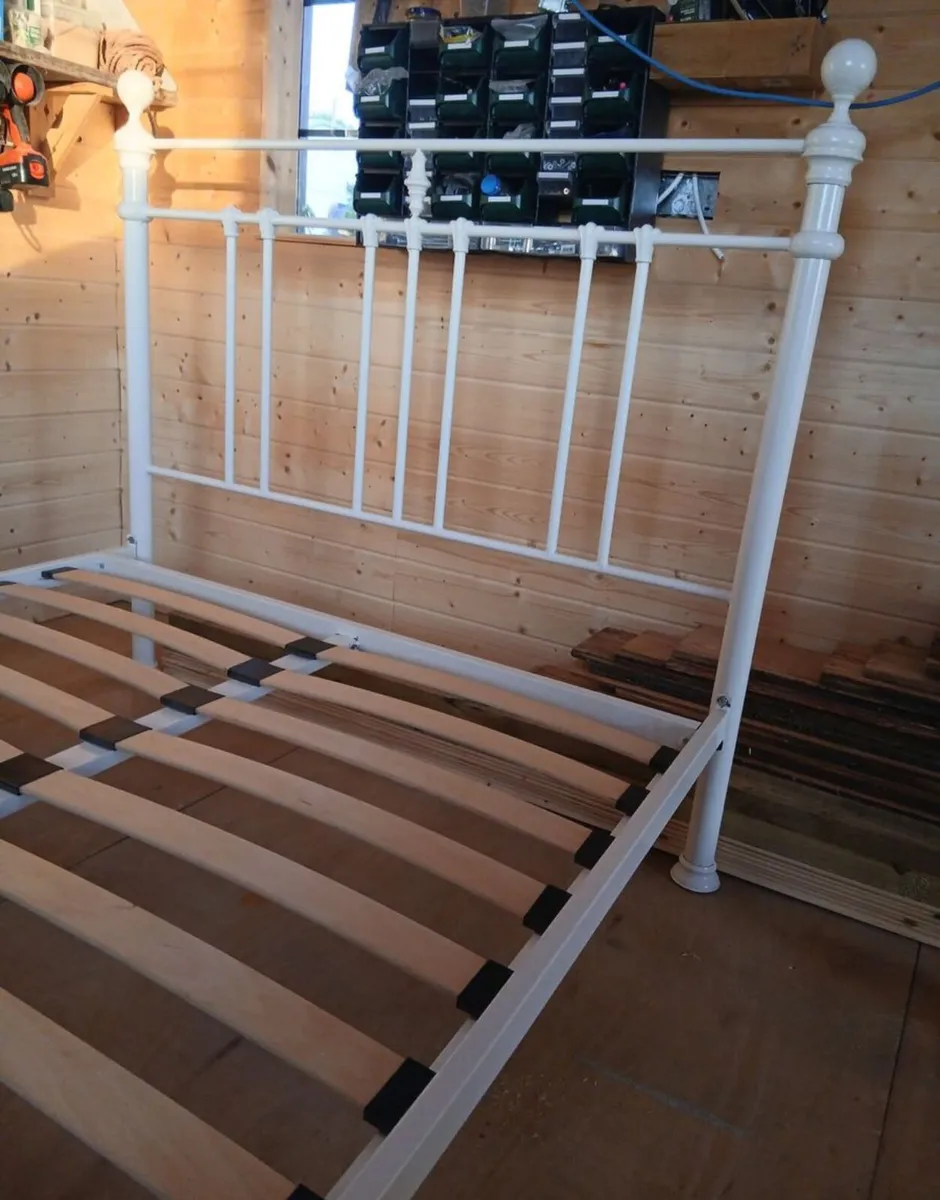 Really Sturdy White Metal 4Ft 6” Double Bed Frame - Image 2