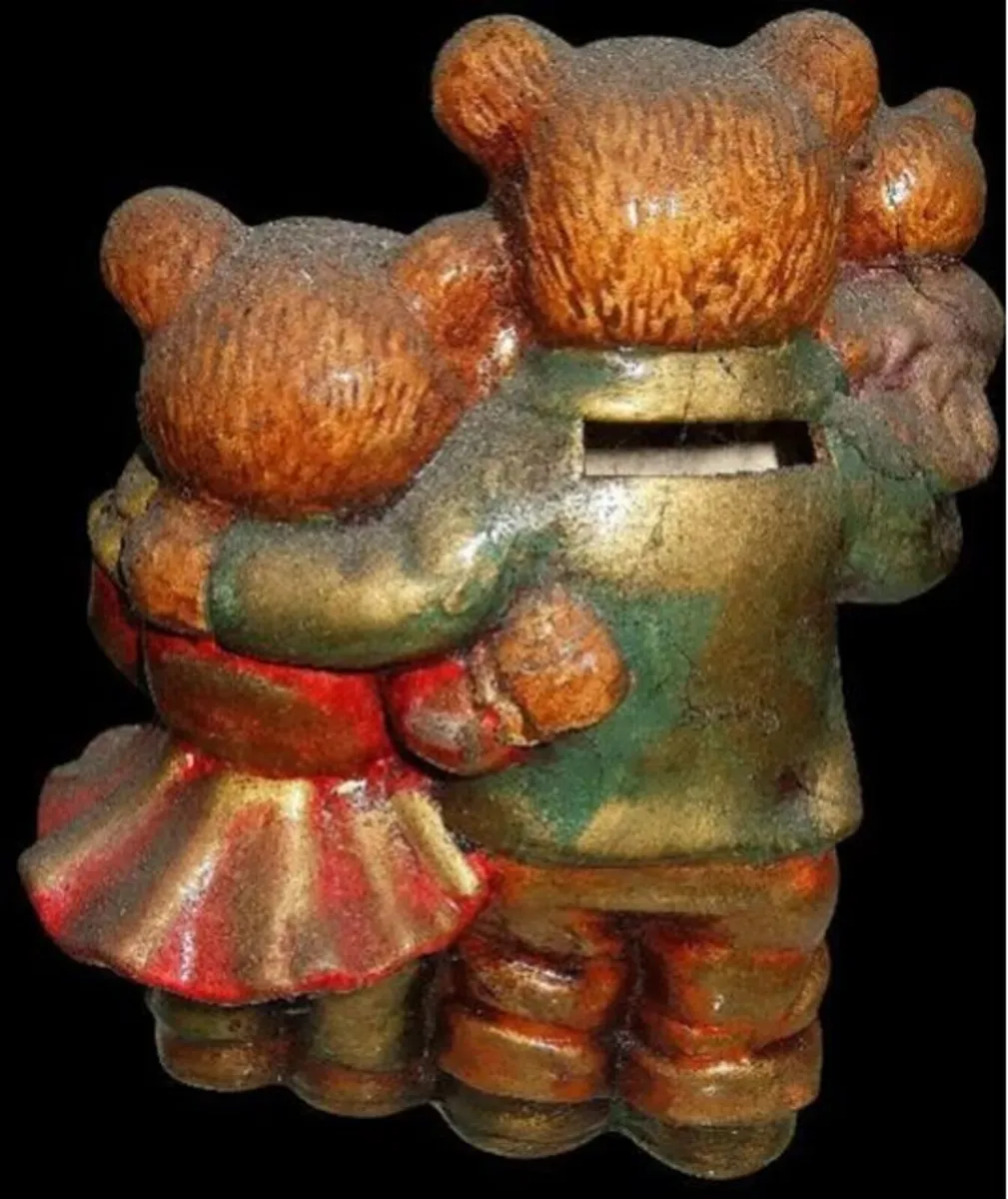 Vintage Harrods Teddy Bear Family Money Box - Image 2
