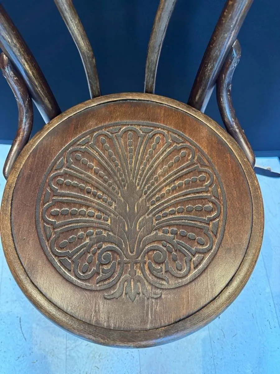 Set of 6 Antique Kohn Mundus Bentwood Dining Chairs - Image 4