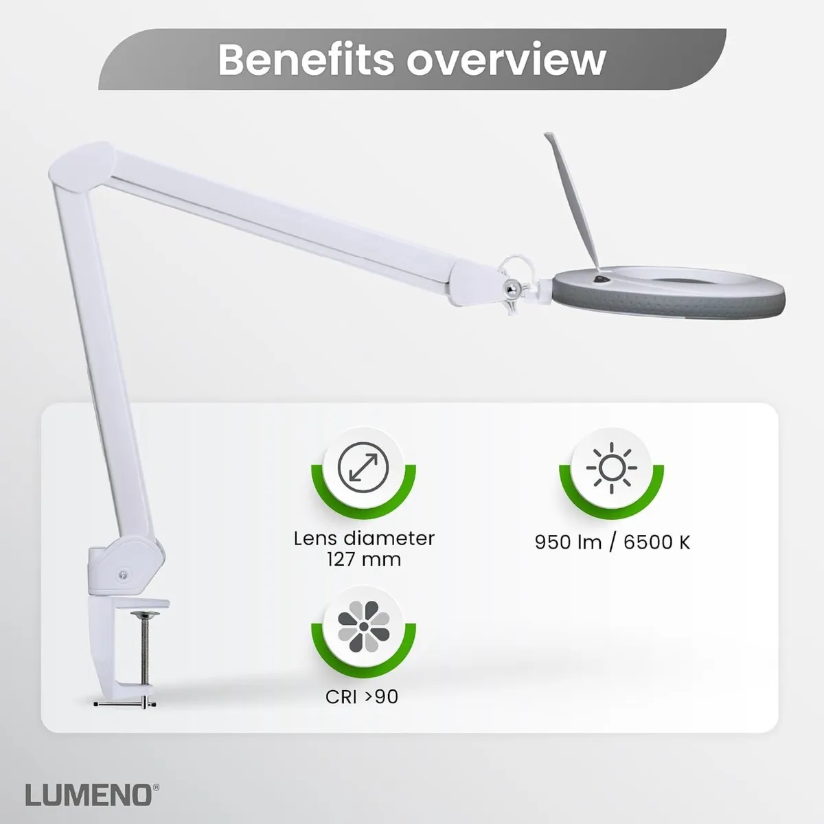 721x LED Magnifying Lamp 3 Dioptre Table Clamp - Image 2