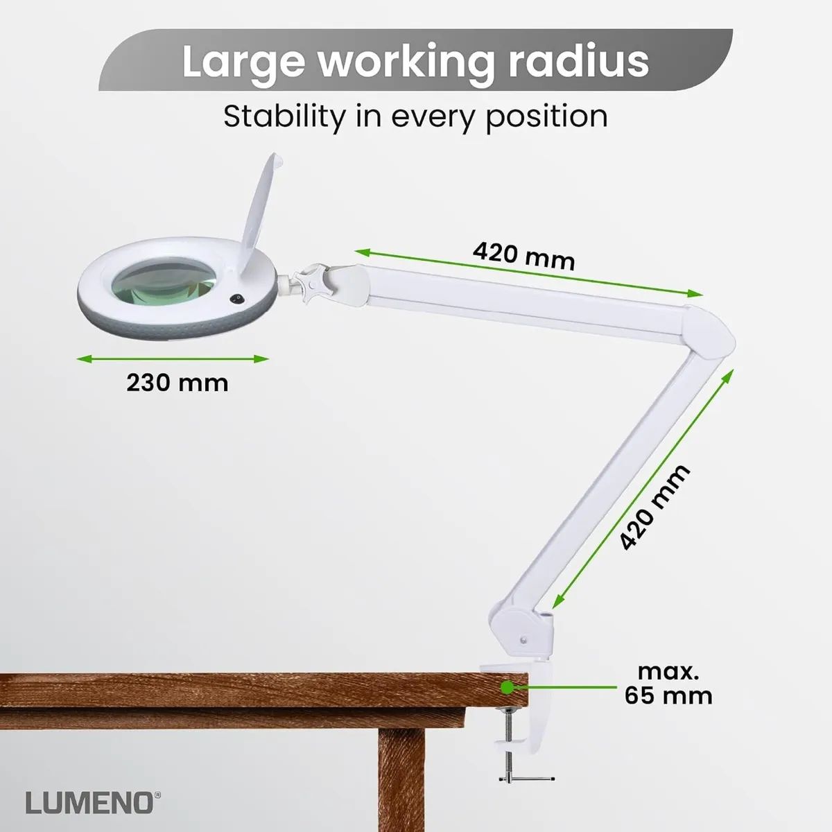 721x LED Magnifying Lamp 3 Dioptre Table Clamp - Image 3