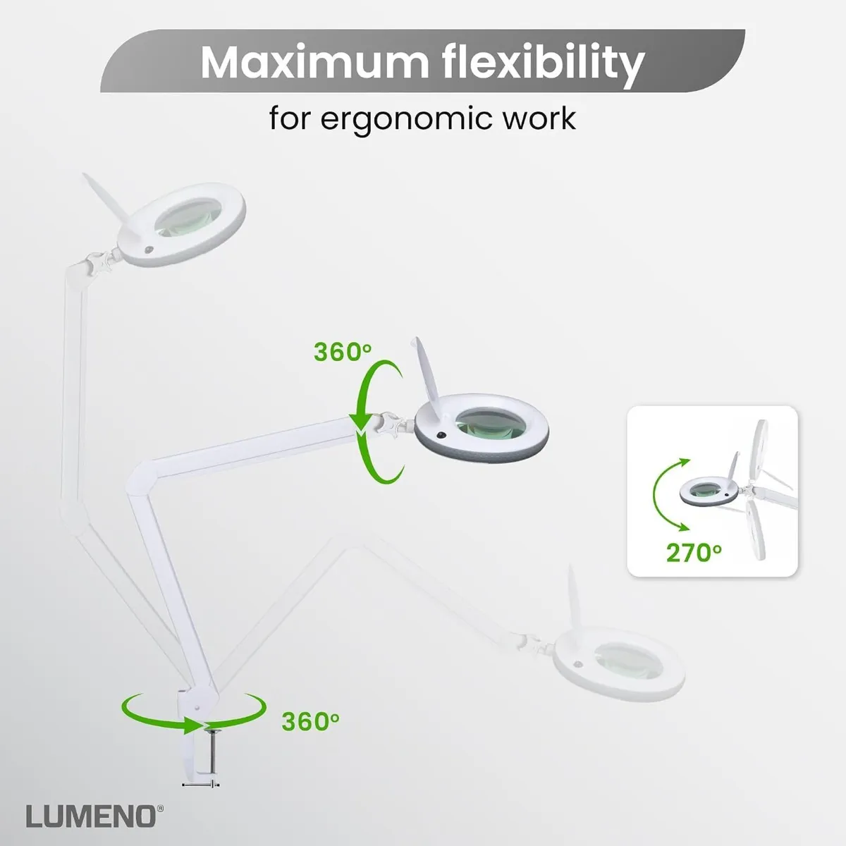 721x LED Magnifying Lamp 3 Dioptre Table Clamp - Image 4