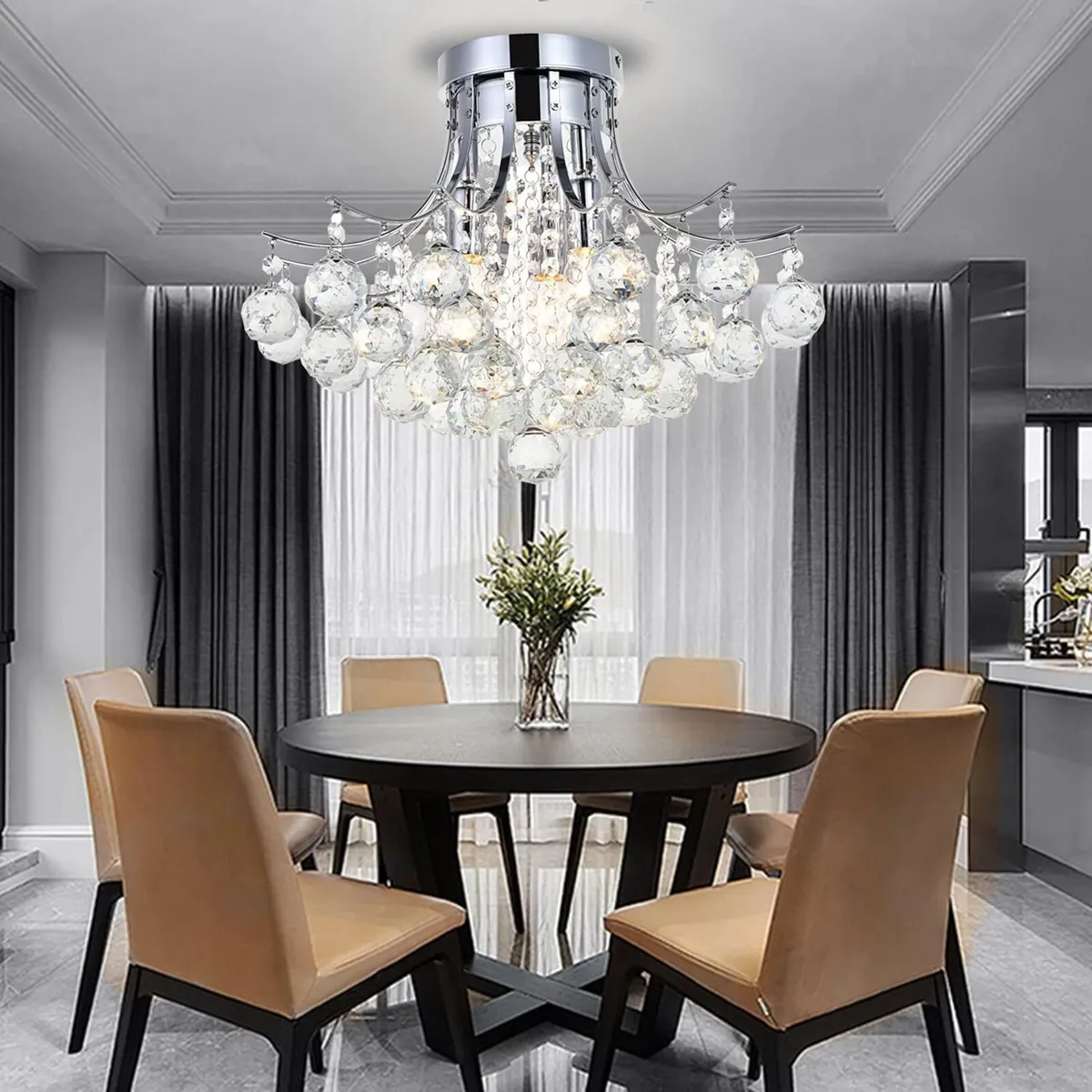 Crystal Chandelier Ceiling Light Modern Mini - Image 3