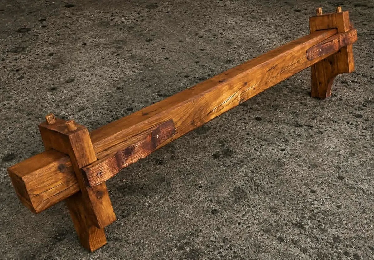 NEW Rustic woodbeam stove mantle / floating shelf - Image 4