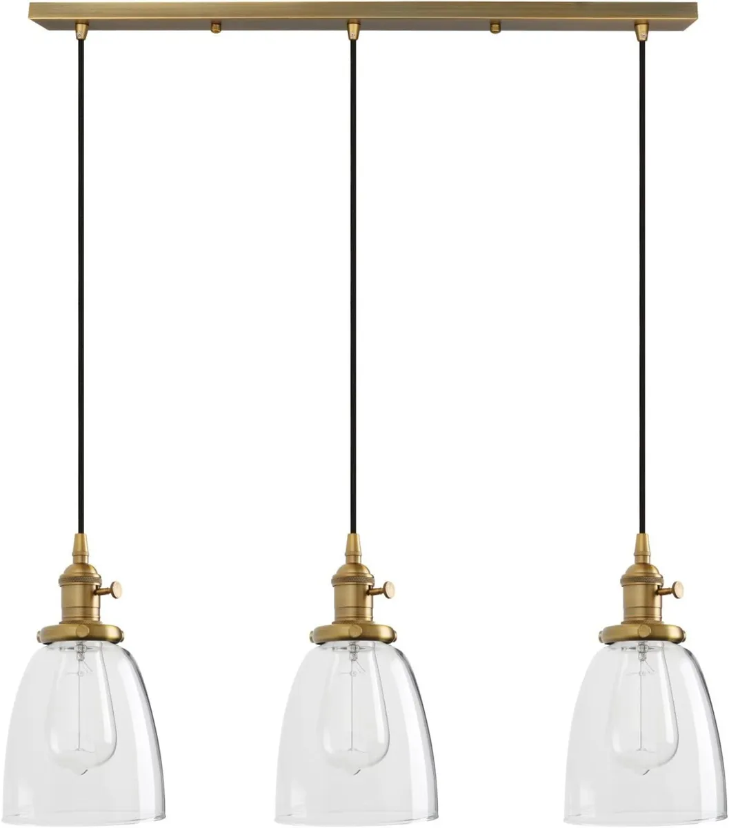 Industrial Vintage Loft Bar Chandelier Bell Clear - Image 1