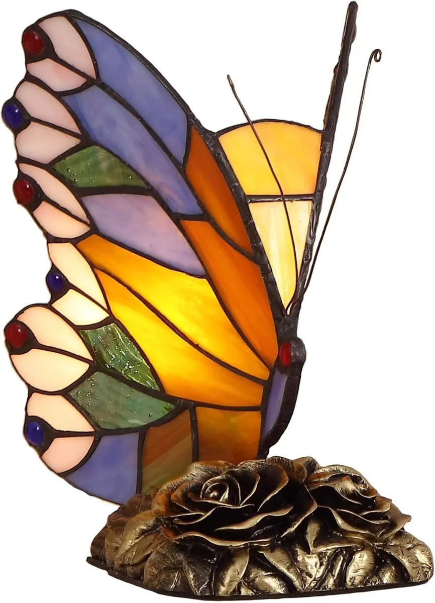 L31406 Butterfly Tiffany Style Stained Glass - Image 1