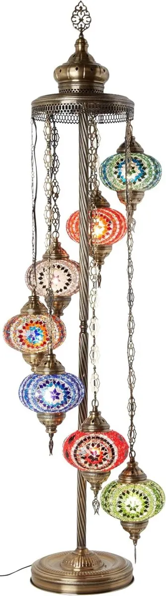 7 Big Globes Turkish Moroccan Colourful Mosaic - Image 2