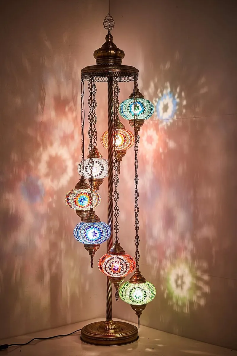 7 Big Globes Turkish Moroccan Colourful Mosaic - Image 1