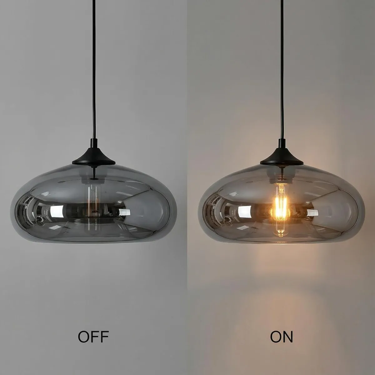 28CM Glass Pendant Light E27 Hanging Ceiling Lamp - Image 2