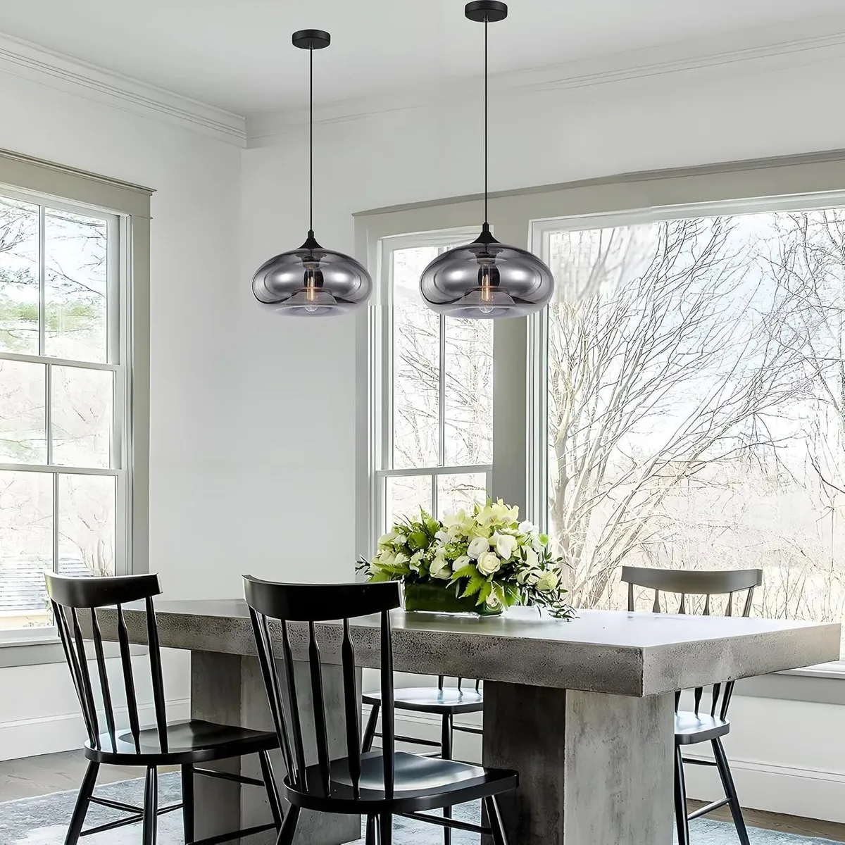 28CM Glass Pendant Light E27 Hanging Ceiling Lamp - Image 4