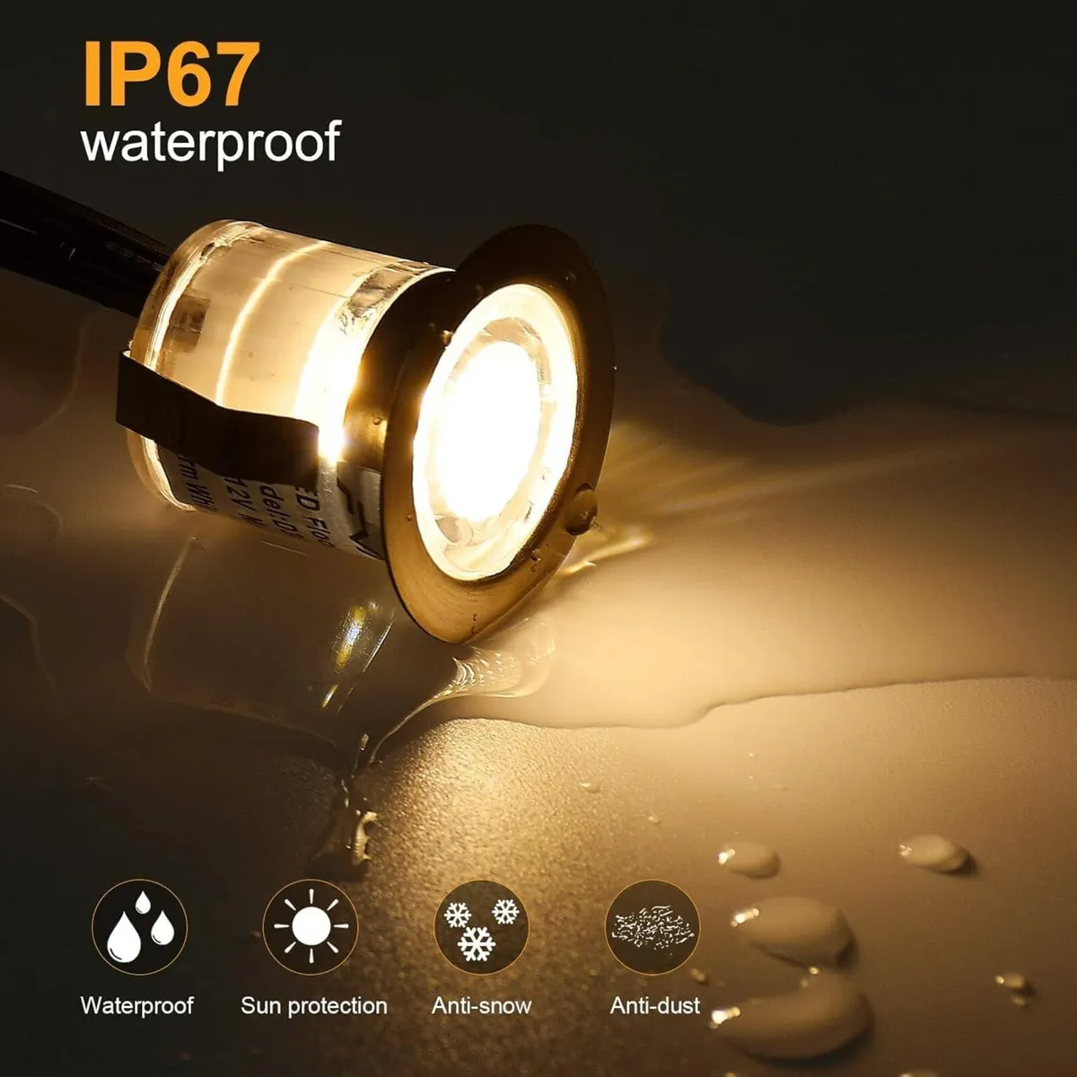 Warm LED Decking Lights Waterproof ø30MM Plinth - Image 3