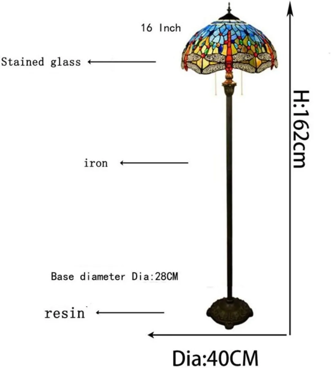 Tiffany Style Dragonfly Reading Floor Lamp - Image 3