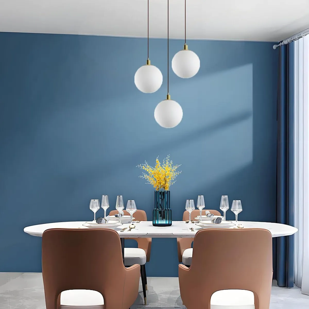 Minimalist 3-Light Cluster Pendant Finish Glass - Image 4
