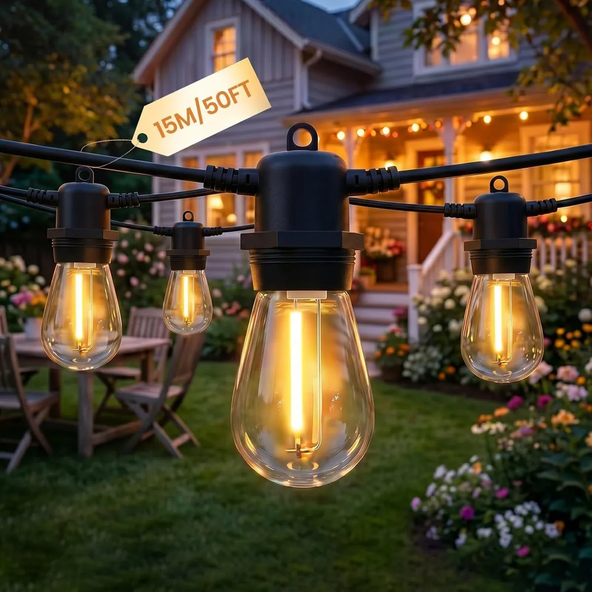 Lights Outdoor Mains Powered S14 50FT LED String - Image 1
