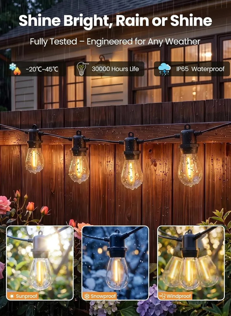 Lights Outdoor Mains Powered S14 50FT LED String - Image 2