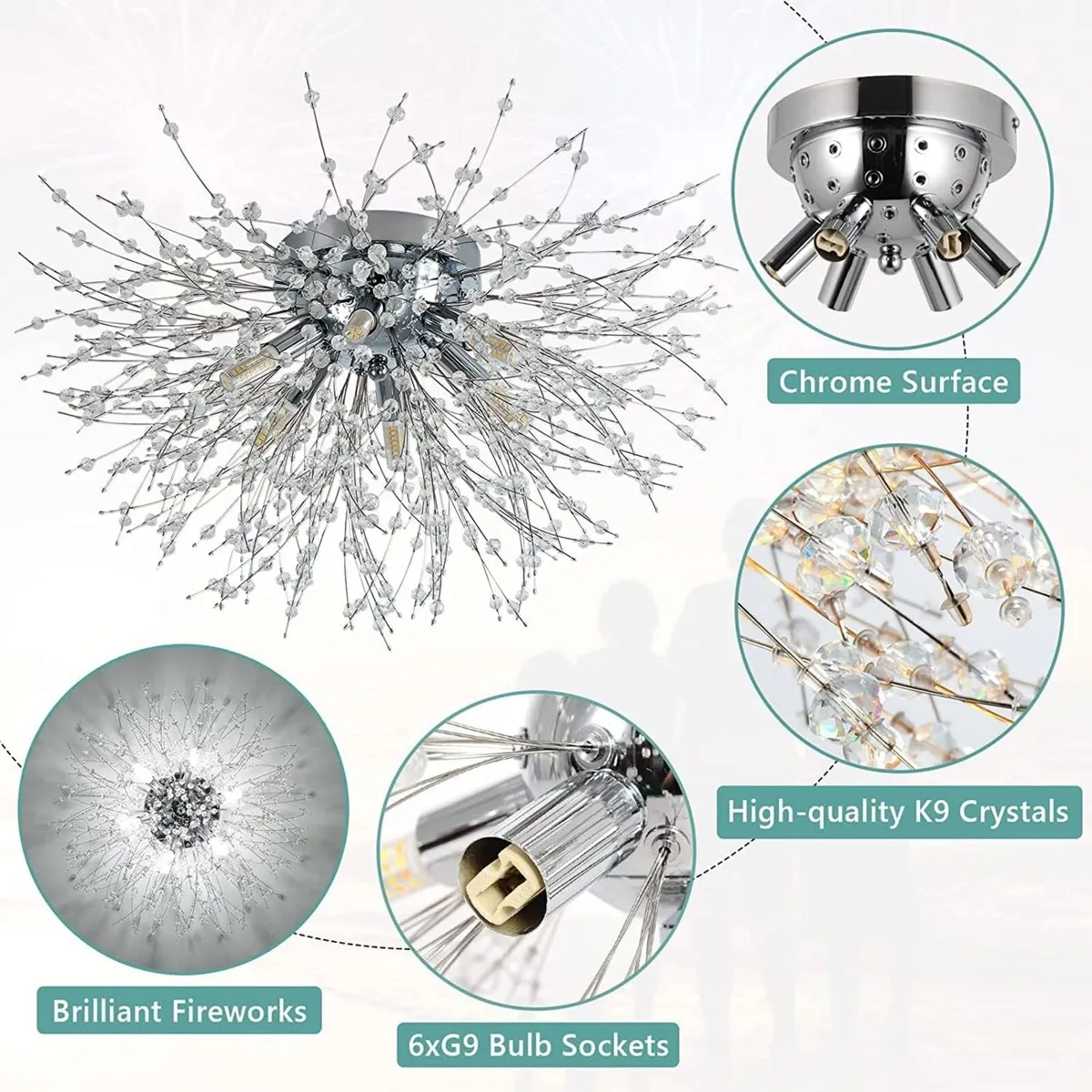Modern Crystal Ceiling Lights for Living Room - Image 4