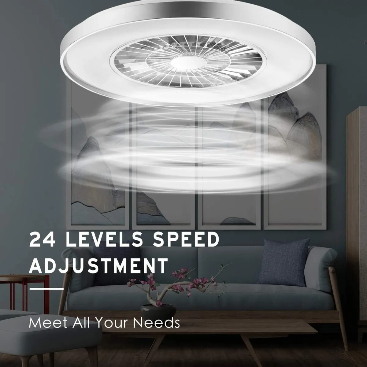 60CM LED Ceiling Light with Fan Lights 24 - Image 4