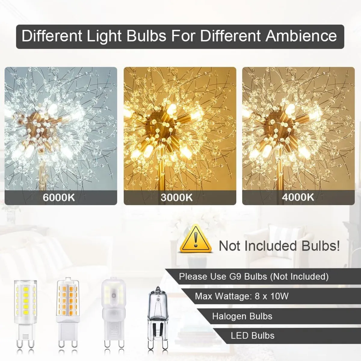 Modern Crystal Fireworks Floor Lamps Chrome - Image 4