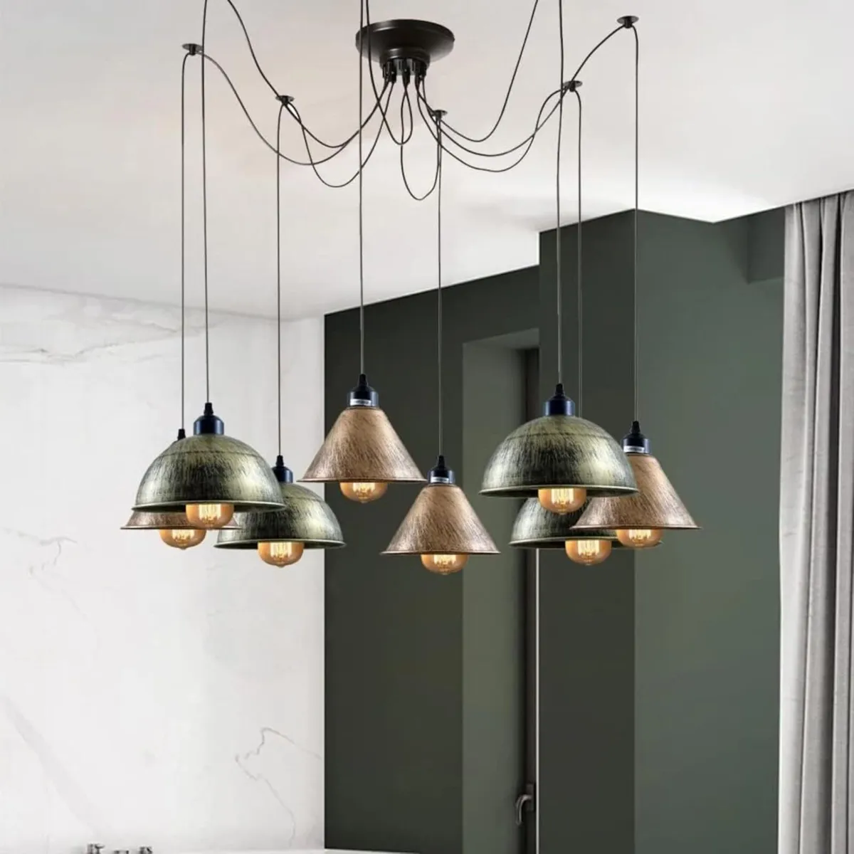8 Head Spider Pendant Light with Adjustable 2m - Image 4