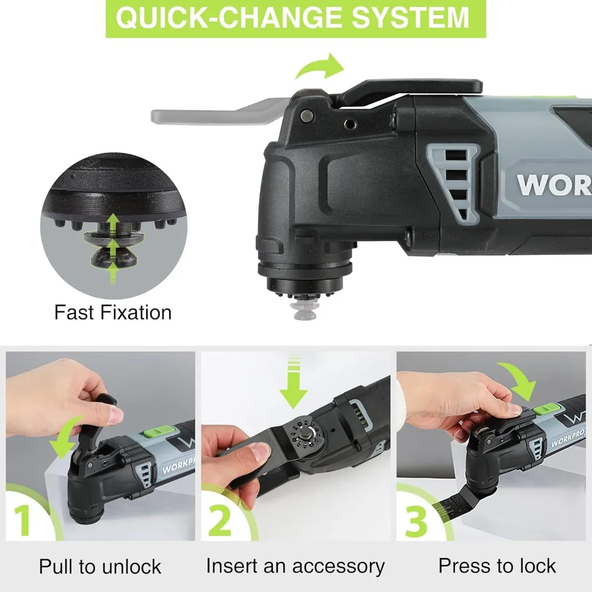 300W Oscillating Multi Tool Kit Rpm 7 Speed - Image 4