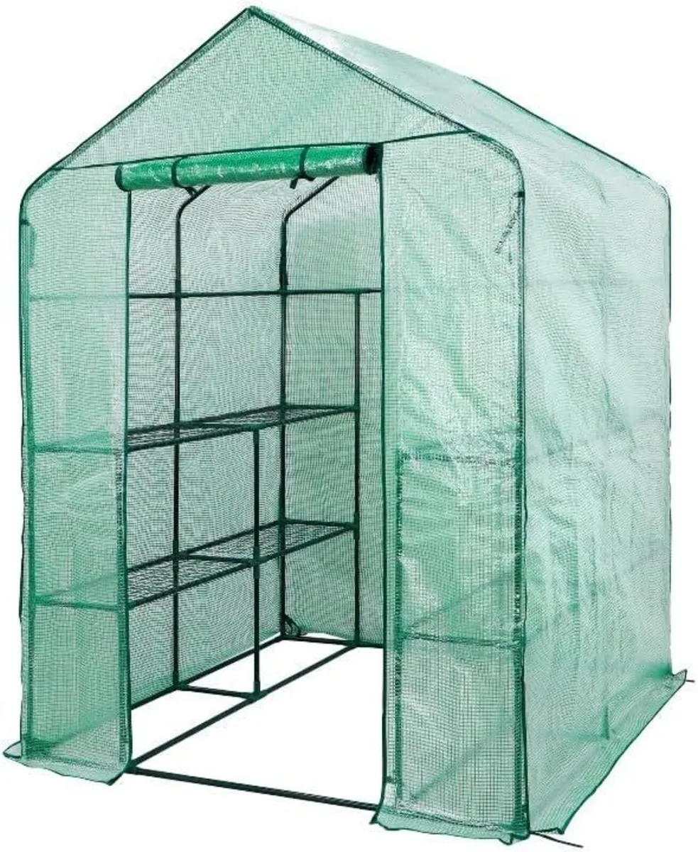 Greenhouse with Waterproof Cover Pe Steel Planters - Image 1