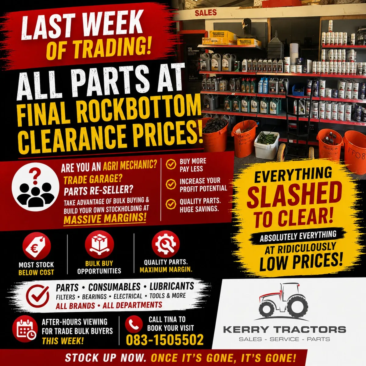 ***CLOSING DOWN SALE***TRACTOR PARTS***