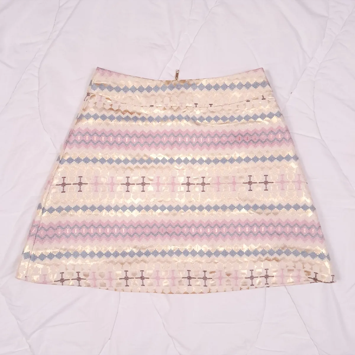 Traffic People Gold Pink Geometric Mini Skirt S - Image 1