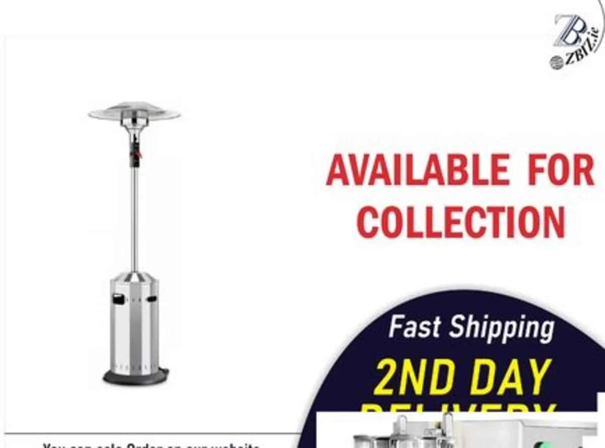 46,000 BTU Propane Patio Heater with Wheels - Image 1