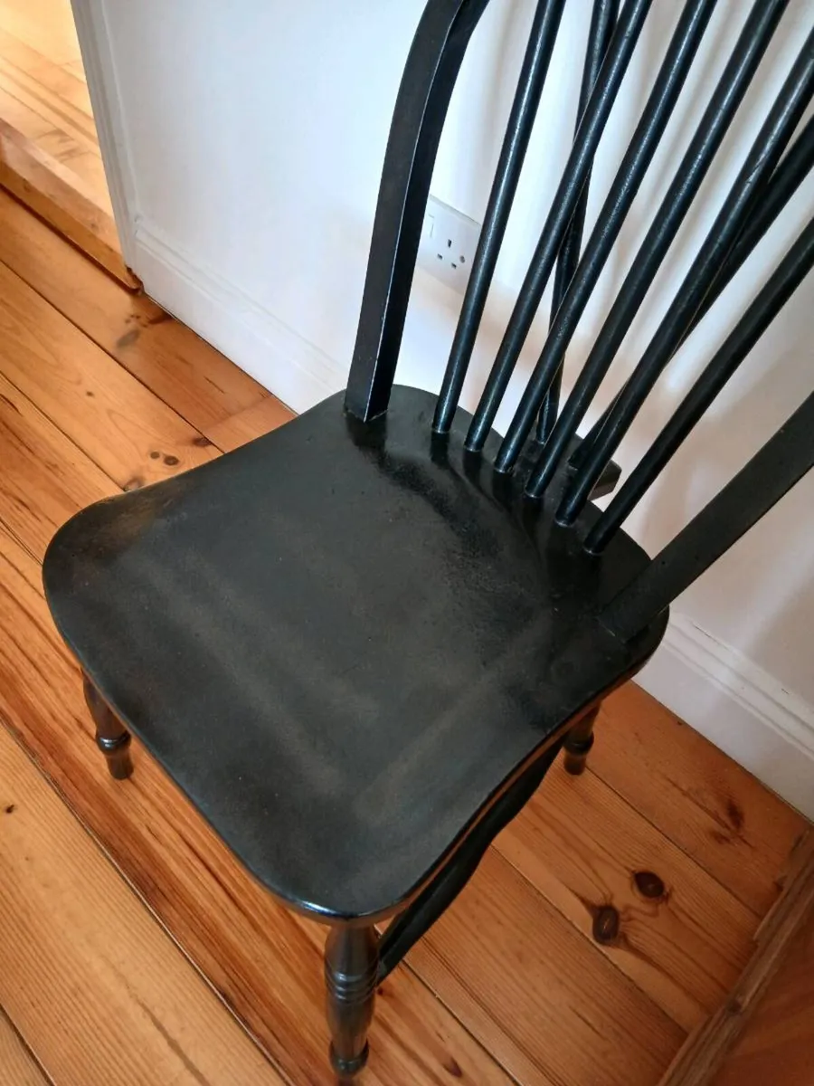 Hand-Painted Solid Wood Windsor Dining Chair - Image 3