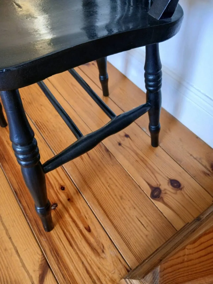 Hand-Painted Solid Wood Windsor Dining Chair - Image 4
