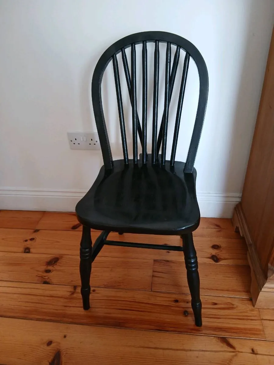Hand-Painted Solid Wood Windsor Dining Chair - Image 1