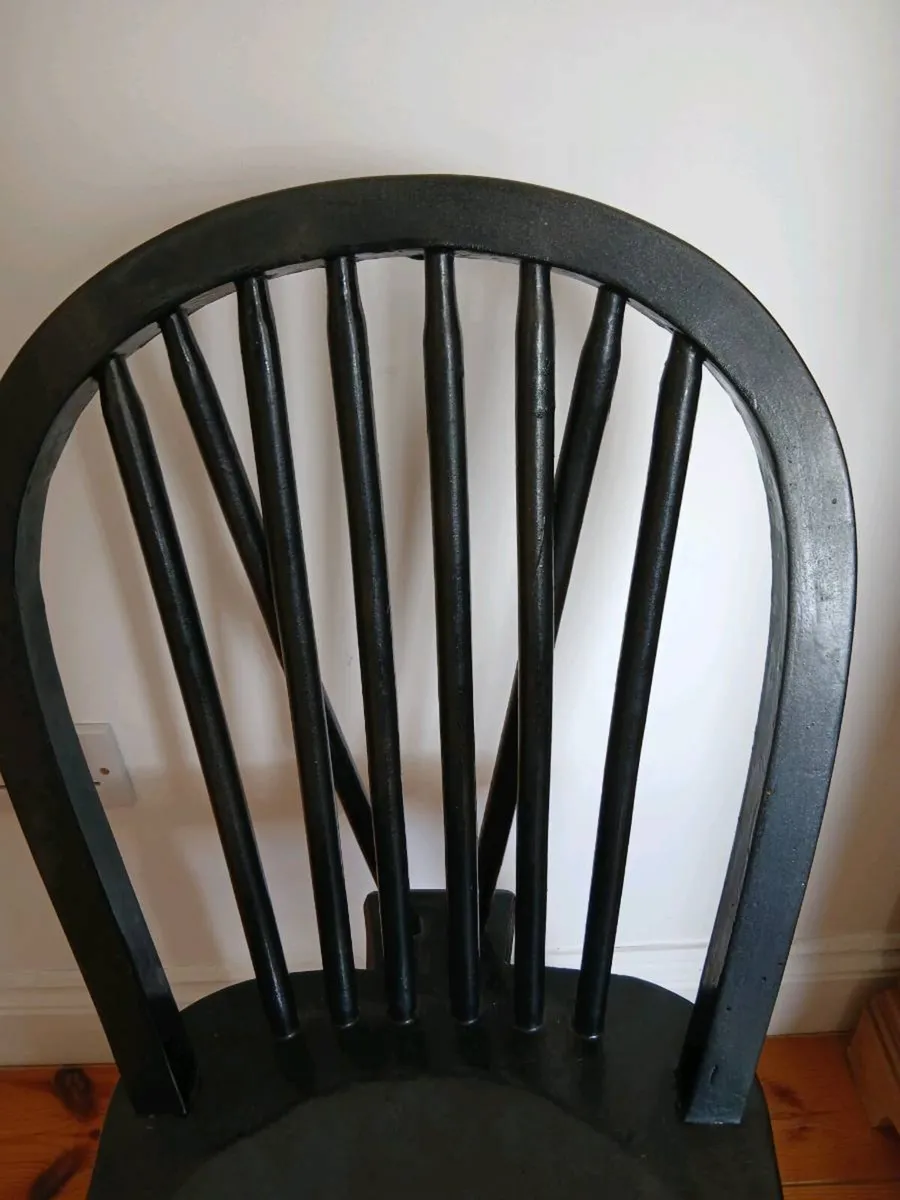 Hand-Painted Solid Wood Windsor Dining Chair - Image 2