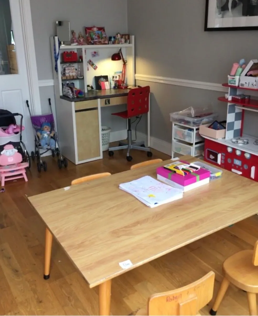 Flexa kids bed and Playschool table and chairs - Image 4