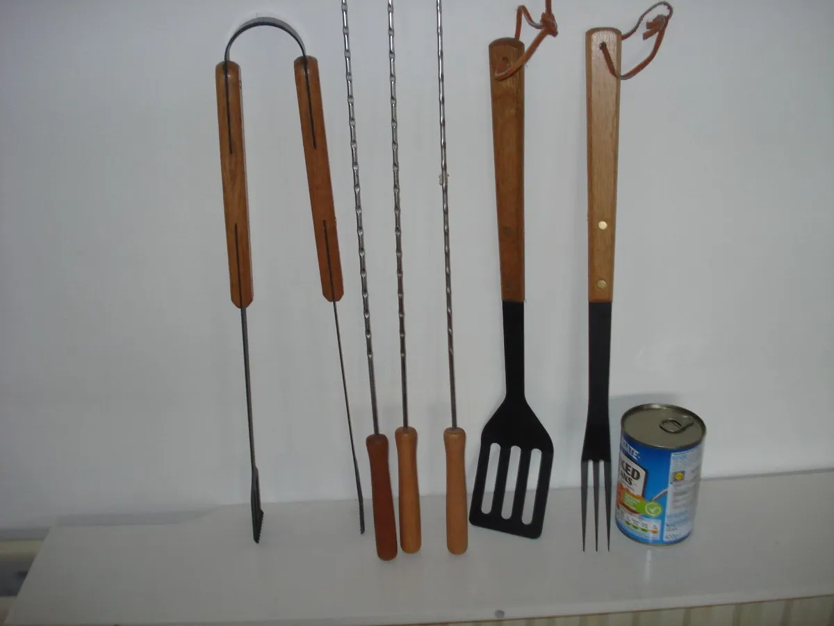 6 NEW TALL BARBEQUE UTENSILS, - Image 2
