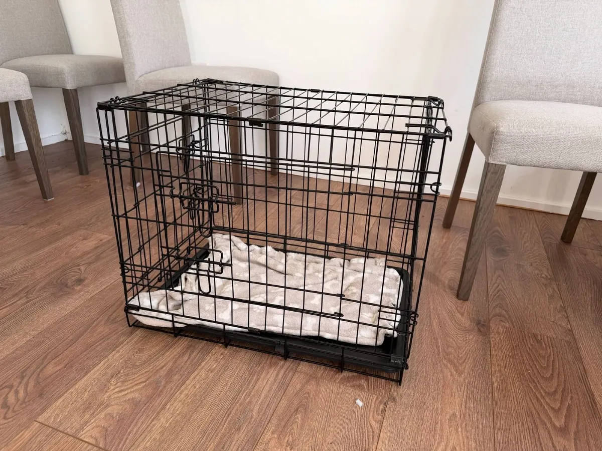 Pink 8-Panel Puppy Pen + Foldable Dog Crate Bundle - Image 2