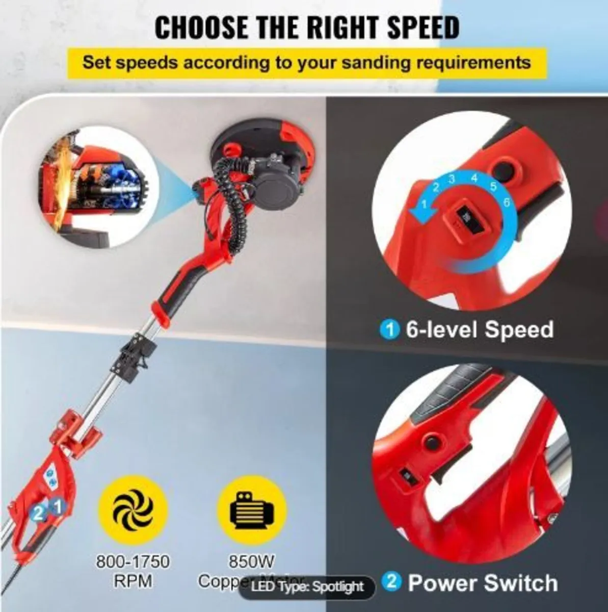 Electric Drywall Sander 750W Drywall - Image 3