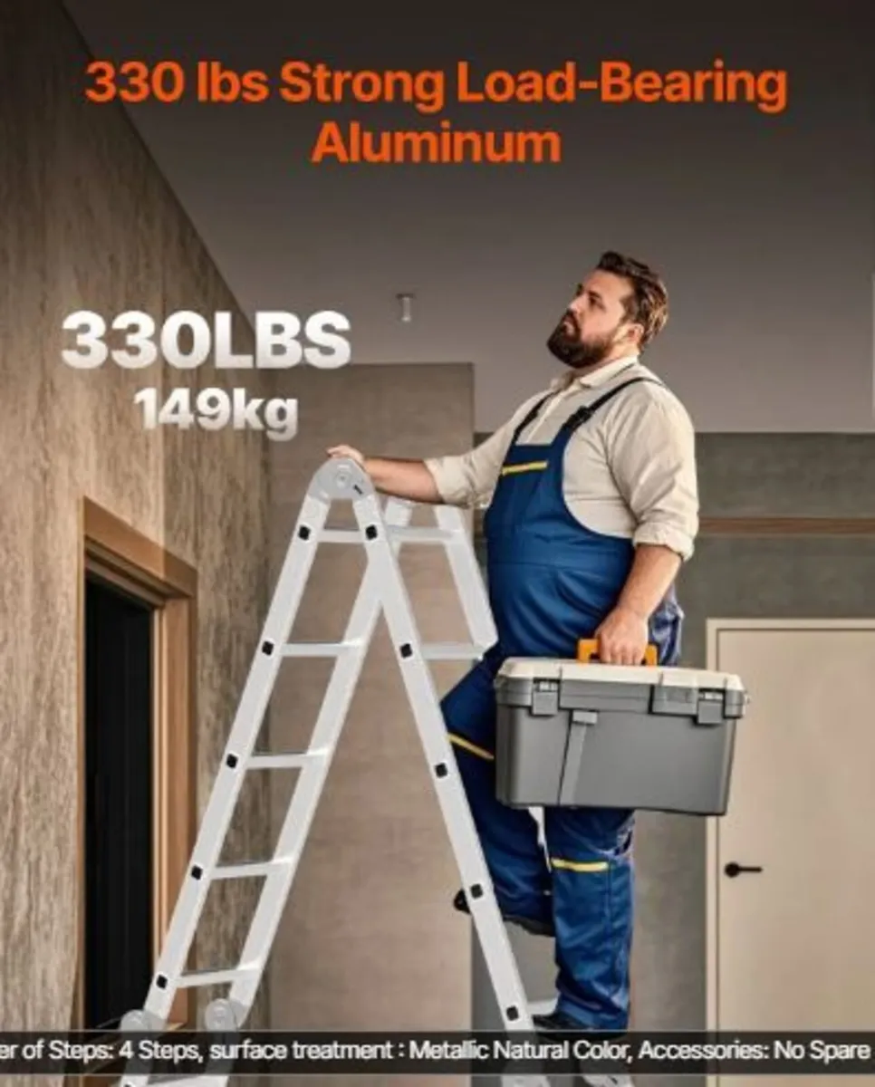 Multi-Purpose Folding Ladder, 7-in-1 Tall Extensi - Image 2