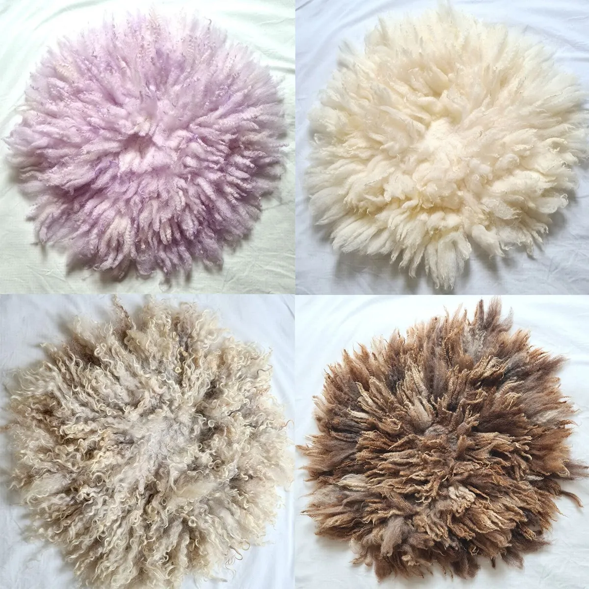 Curly Round Felted Blankets - Newborn Photography - Image 1