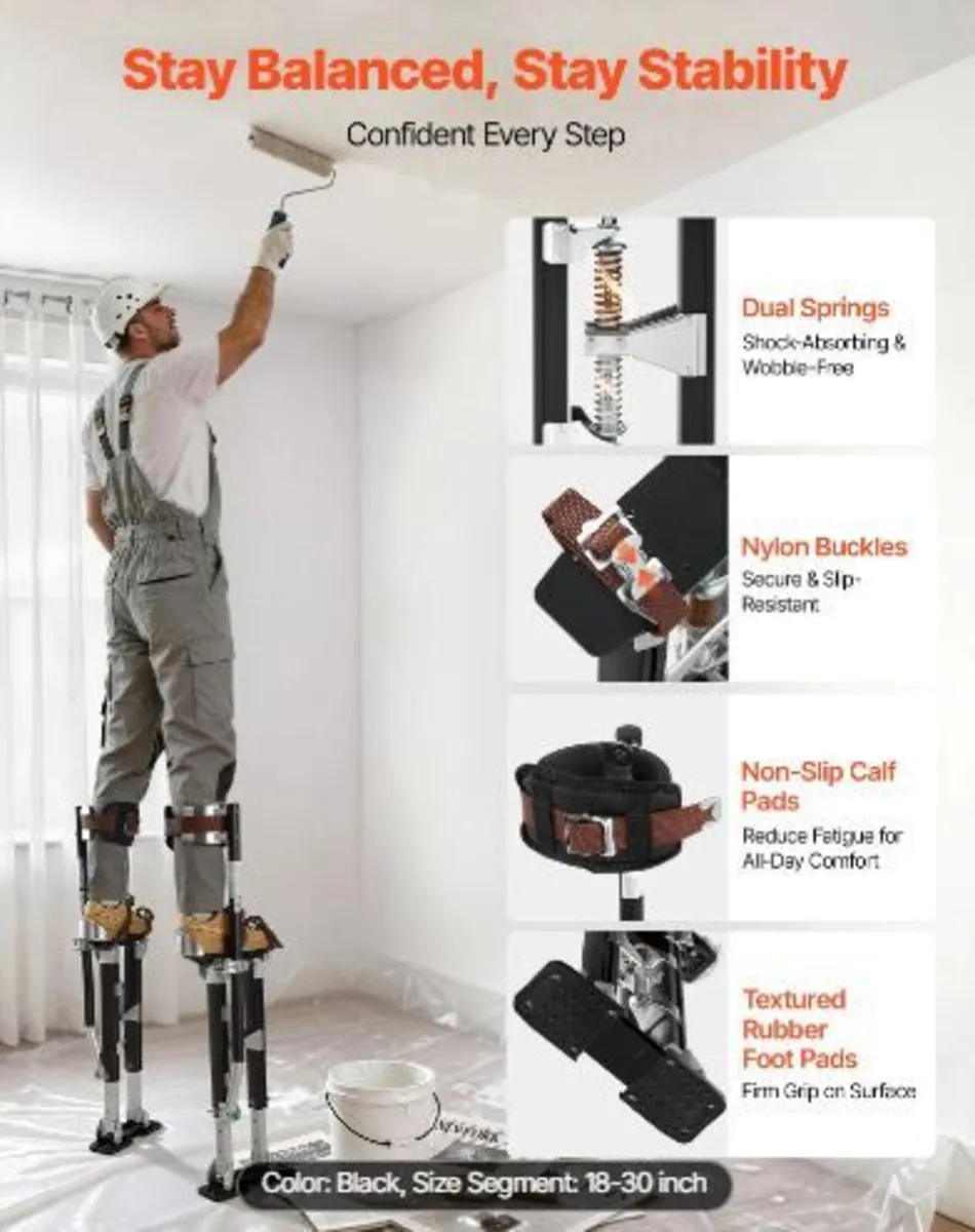 Drywall Stilts, 485-790 mm Adjustable - Image 3