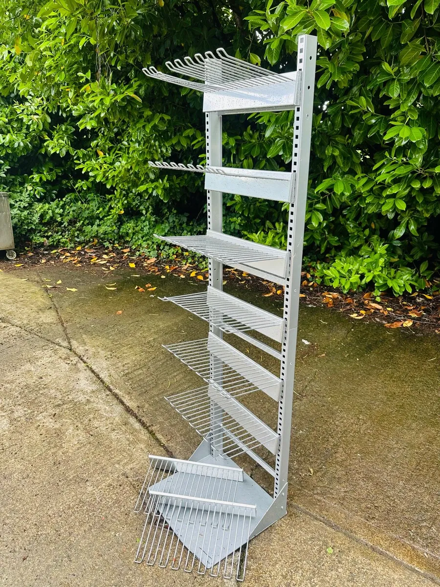 SILVER DISPLAY STAND WITH HOOKS HEAVY DUTY - Image 2