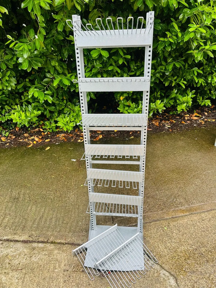 SILVER DISPLAY STAND WITH HOOKS HEAVY DUTY - Image 3