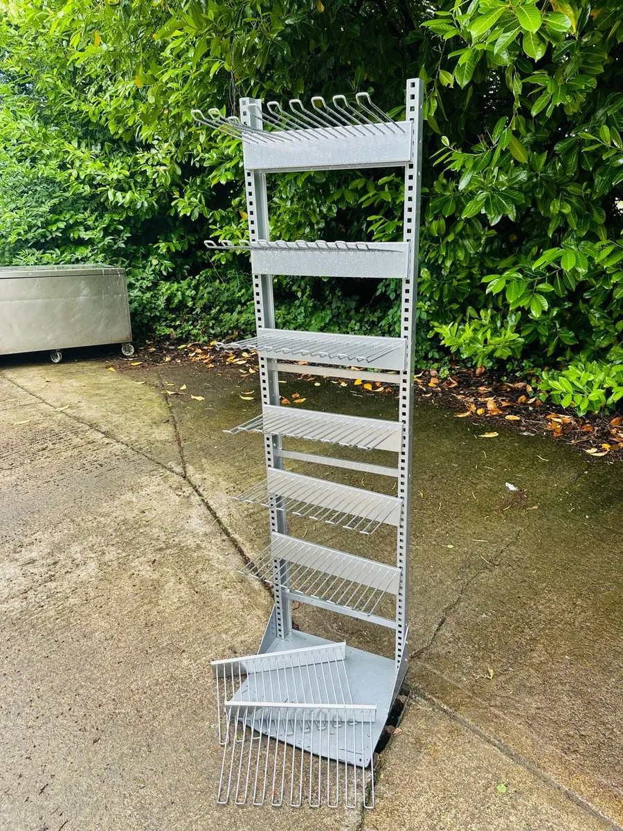 SILVER DISPLAY STAND WITH HOOKS HEAVY DUTY - Image 4