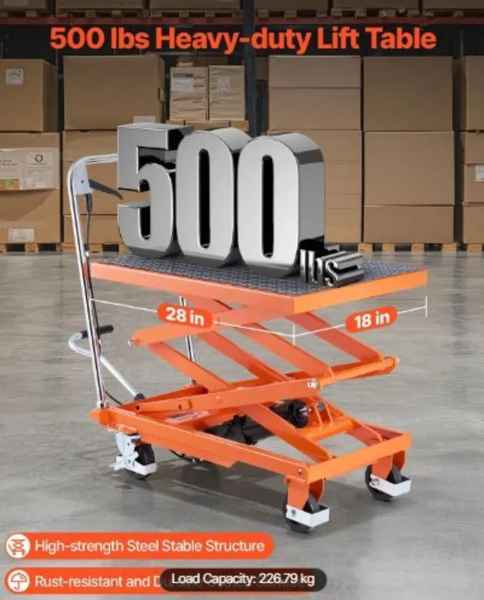 R Hydraulic Lift Table, 500 lbs Capacity - Image 2