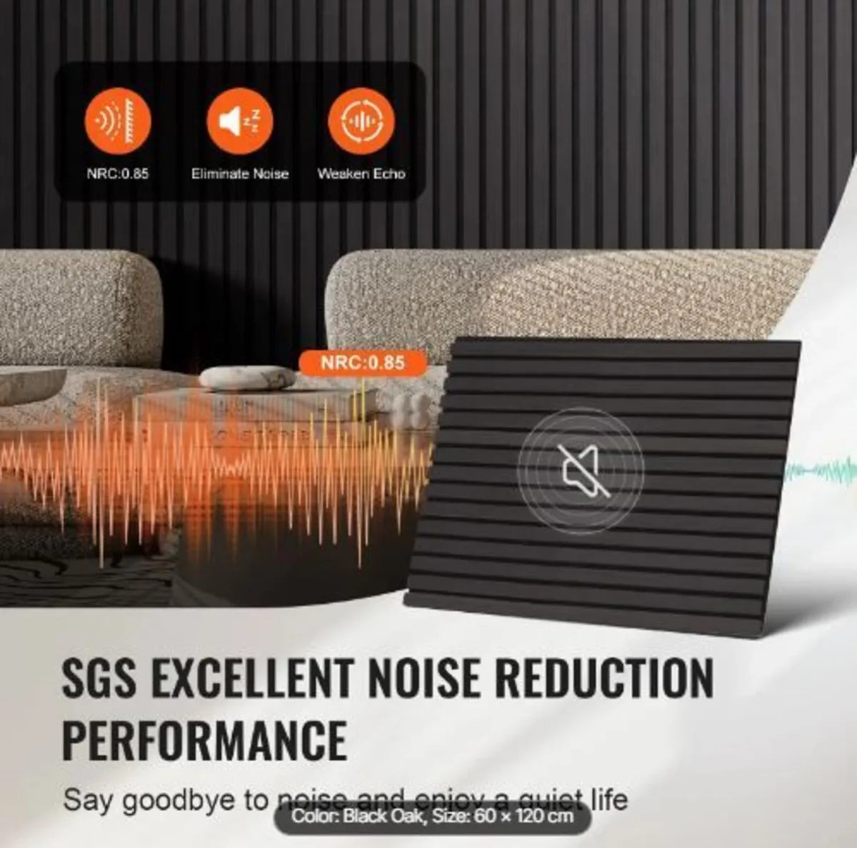 Wood Slat Acoustic Panels, 23.6 x 47.2 inch - Image 3