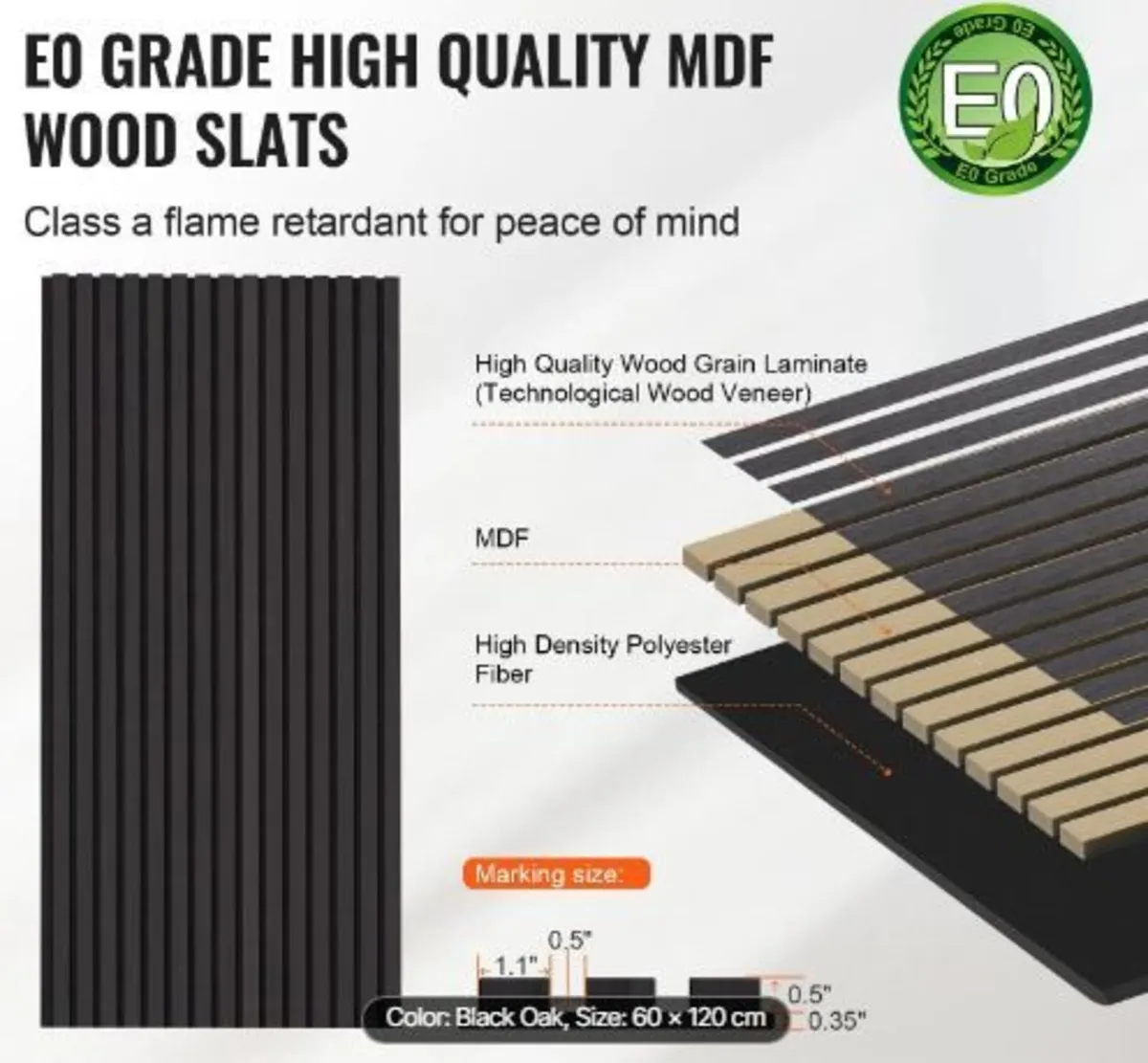 Wood Slat Acoustic Panels, 23.6 x 47.2 inch - Image 2