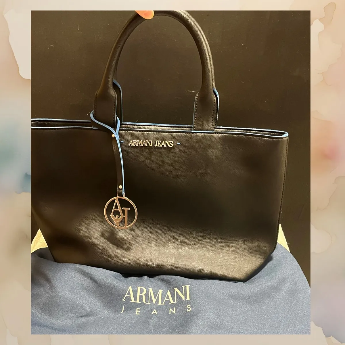 Armani Jeans Black Designer Shoulder Handbag - Image 1