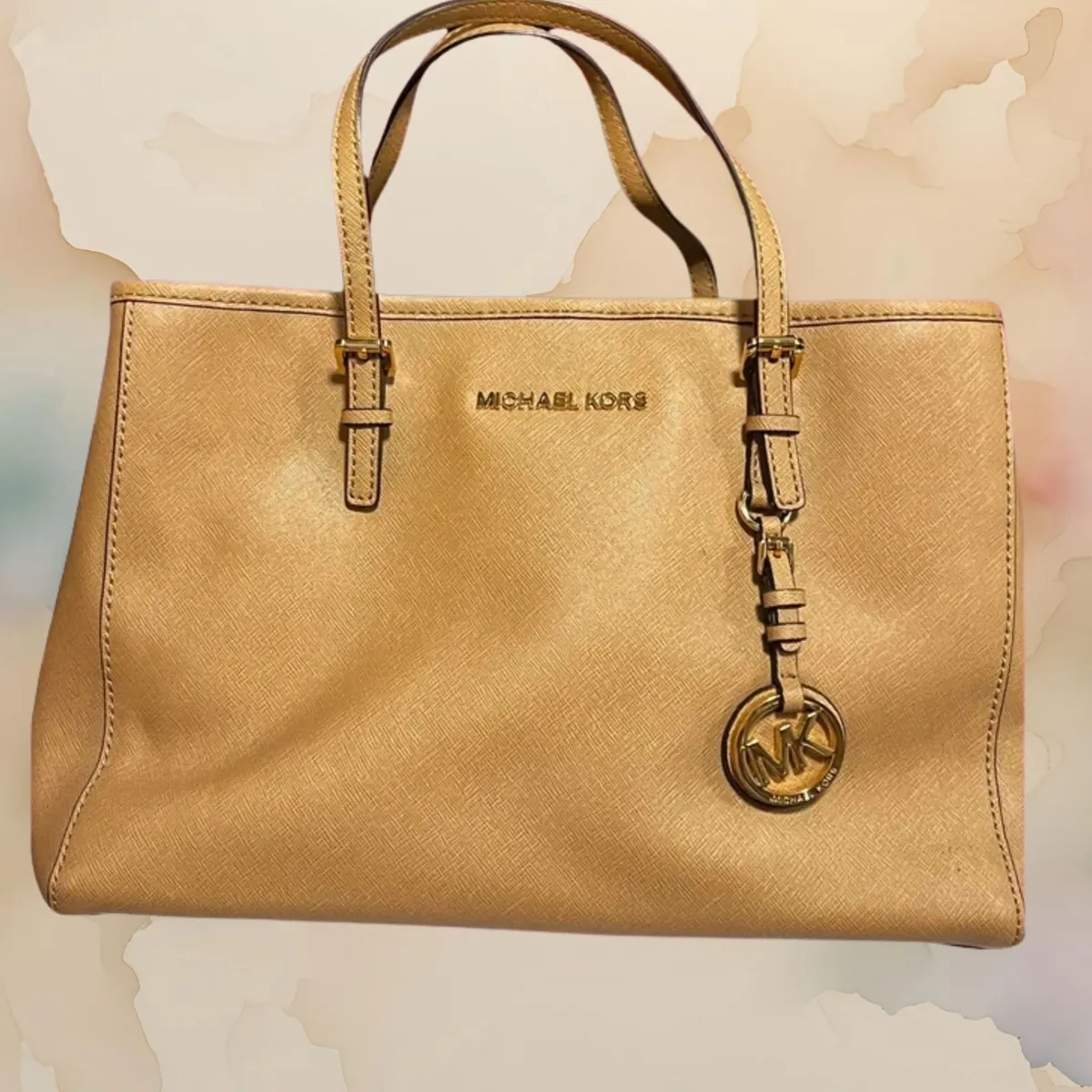 Michael Kors Tan Saffiano Leather Handbag - Image 3