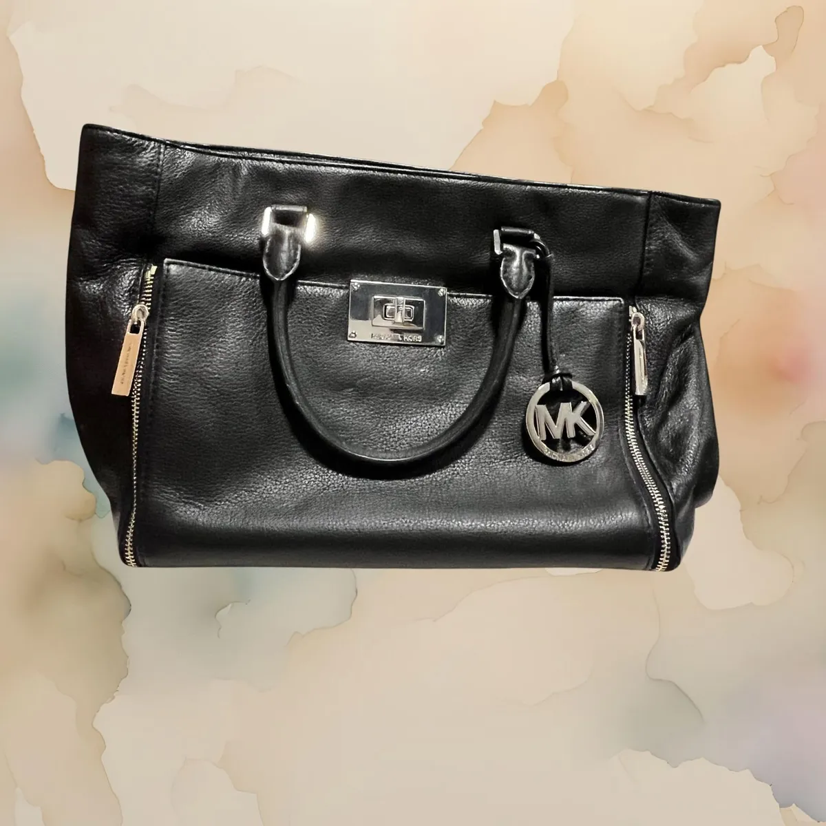 Michael Kors Black Pebbled Leather Handbag - Image 2
